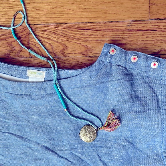 Jcrew Crewcuts Linen Blend Girl’s A-Line Dress - Picture 5 of 7